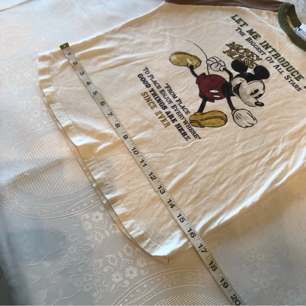 Zara Disney Mickey And Friends Boys Size 9 Long Sleeves Shirt Cream/Brown Top - Picture 7 of 12